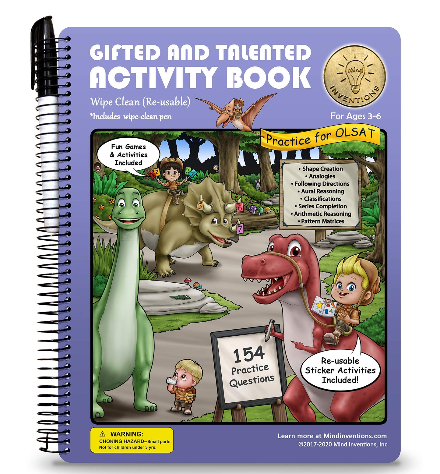 Gifted and Talented Test Preparation: WIPE CLEAN (RE-USABLE) OLSAT Workbook for Children Ages 3-6; Pre-school and Kindergarten Prep Book; Gifted and Talented Test Prep.