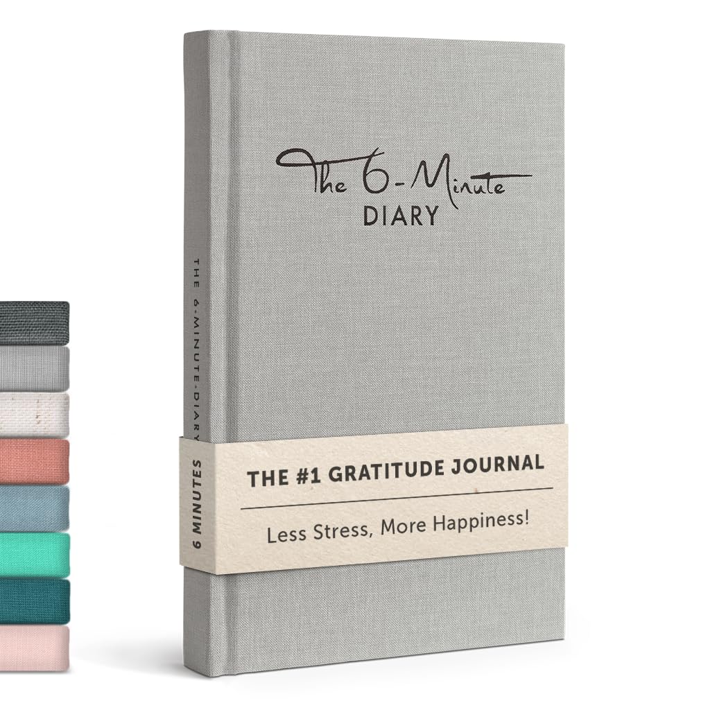 The 6-Minute Diary | 6 Minutes a Day for More Mindfulness, Happiness and Productivity | A Simple and Effective Gratitude Journal and Undated Daily Planner (Grey)