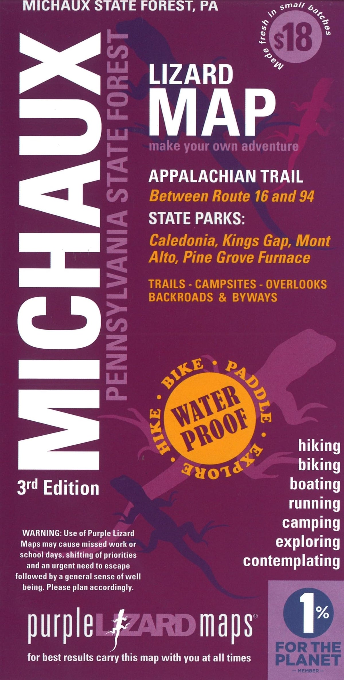 Michaux State Forest, Pennsylvania Lizard Map