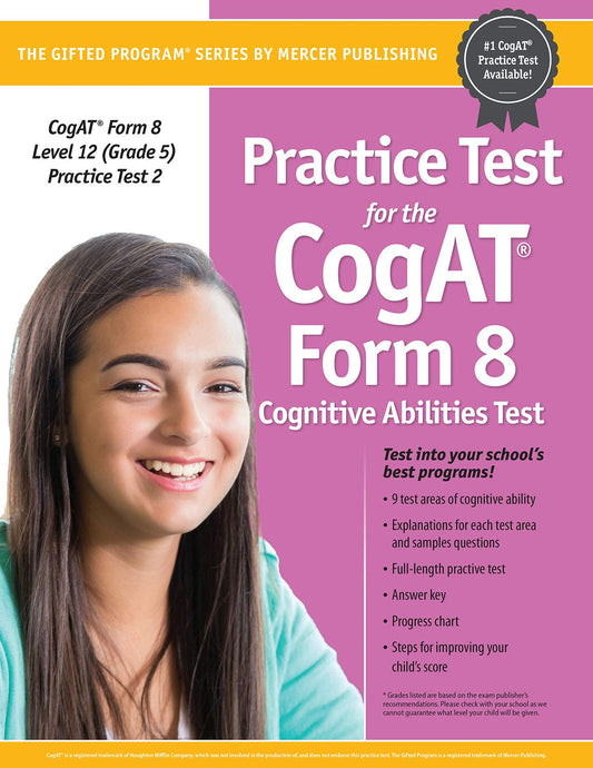 Practice Test 2 for the CogAT Form 8 exam Level 12 Grade 5 - 2679
