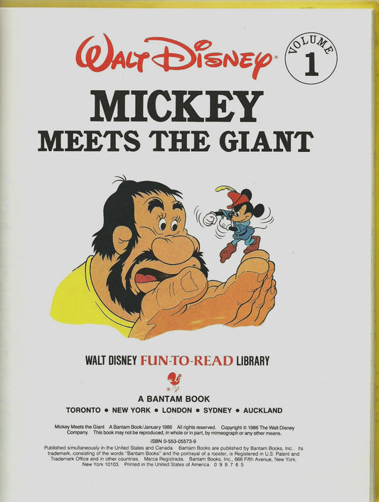 Mickey Meets the Giant (Walt Disney Fun-to-Read Library, Volume 1) - 8728