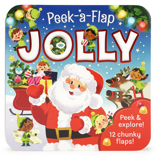 Peek-a-Flap Jolly, Christmas Lift-a-Flap Board Book for Little Santa Lovers and More; Ages 1-5 - 7316