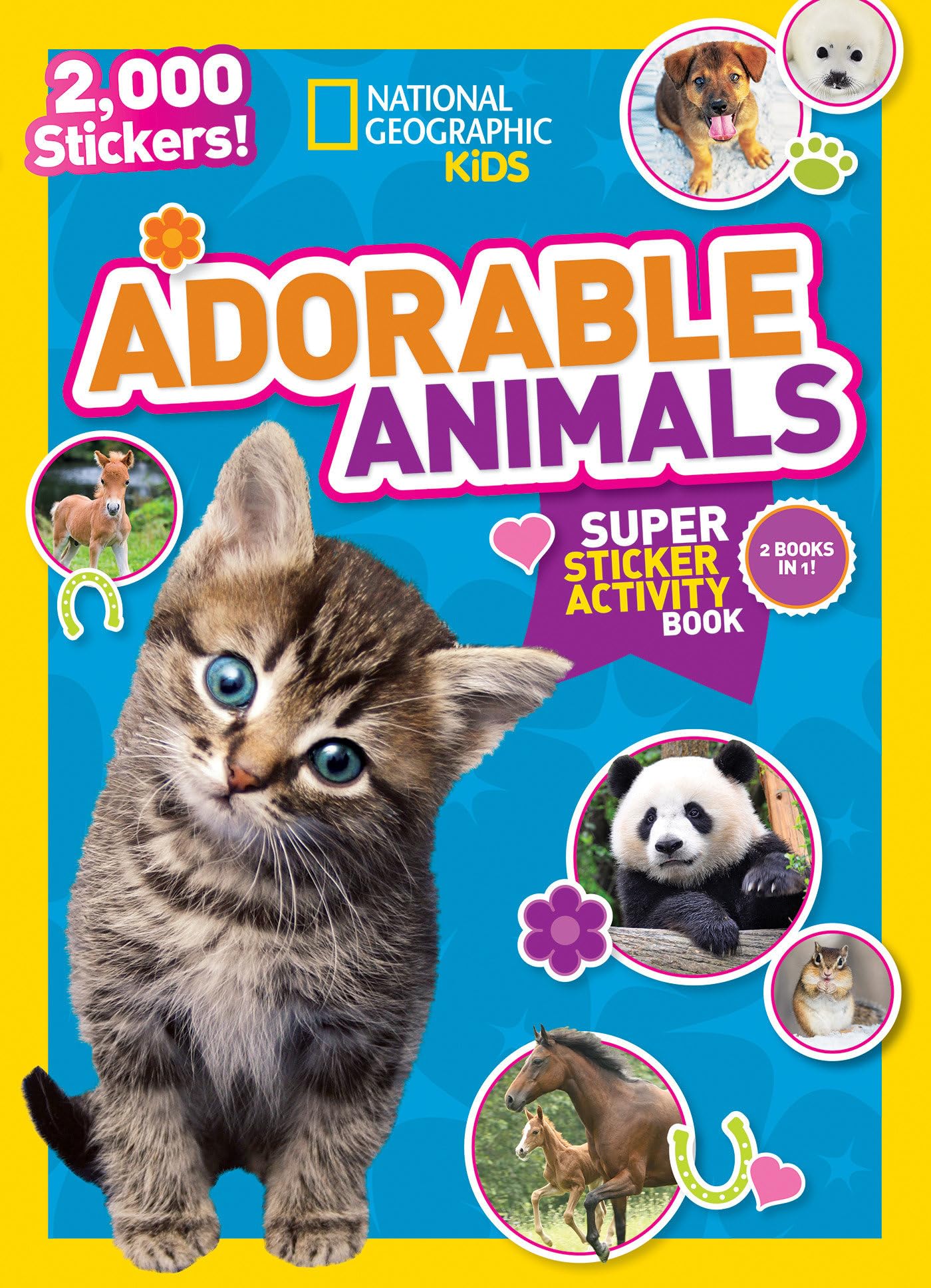 National Geographic Kids Adorable Animals Super Sticker Activity Book-Special Sales Edition: 2,000 Stickers! (NG Sticker Activity Books) - 9469